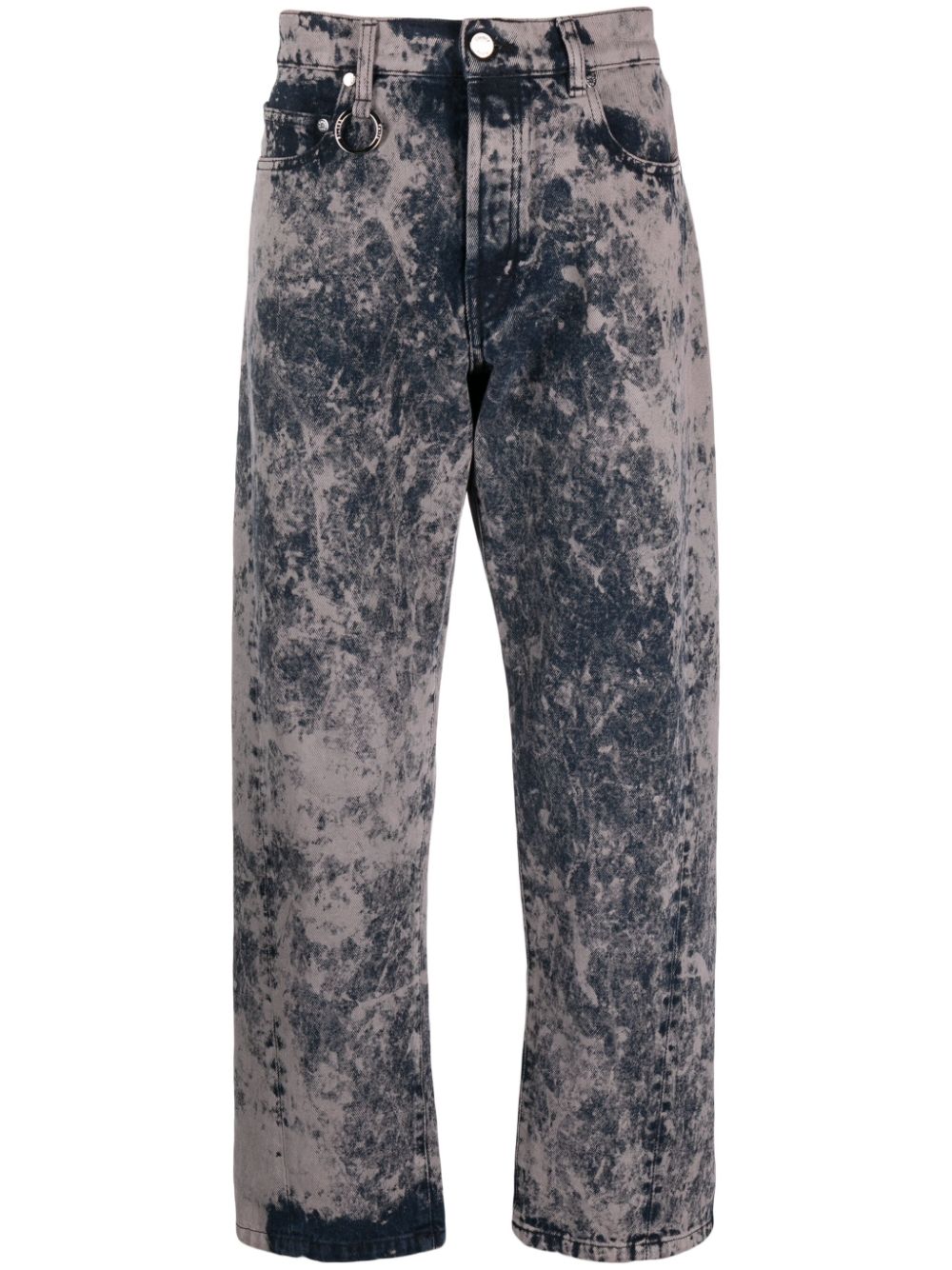 Overdyed mid-rise straight-leg jeans - Grey