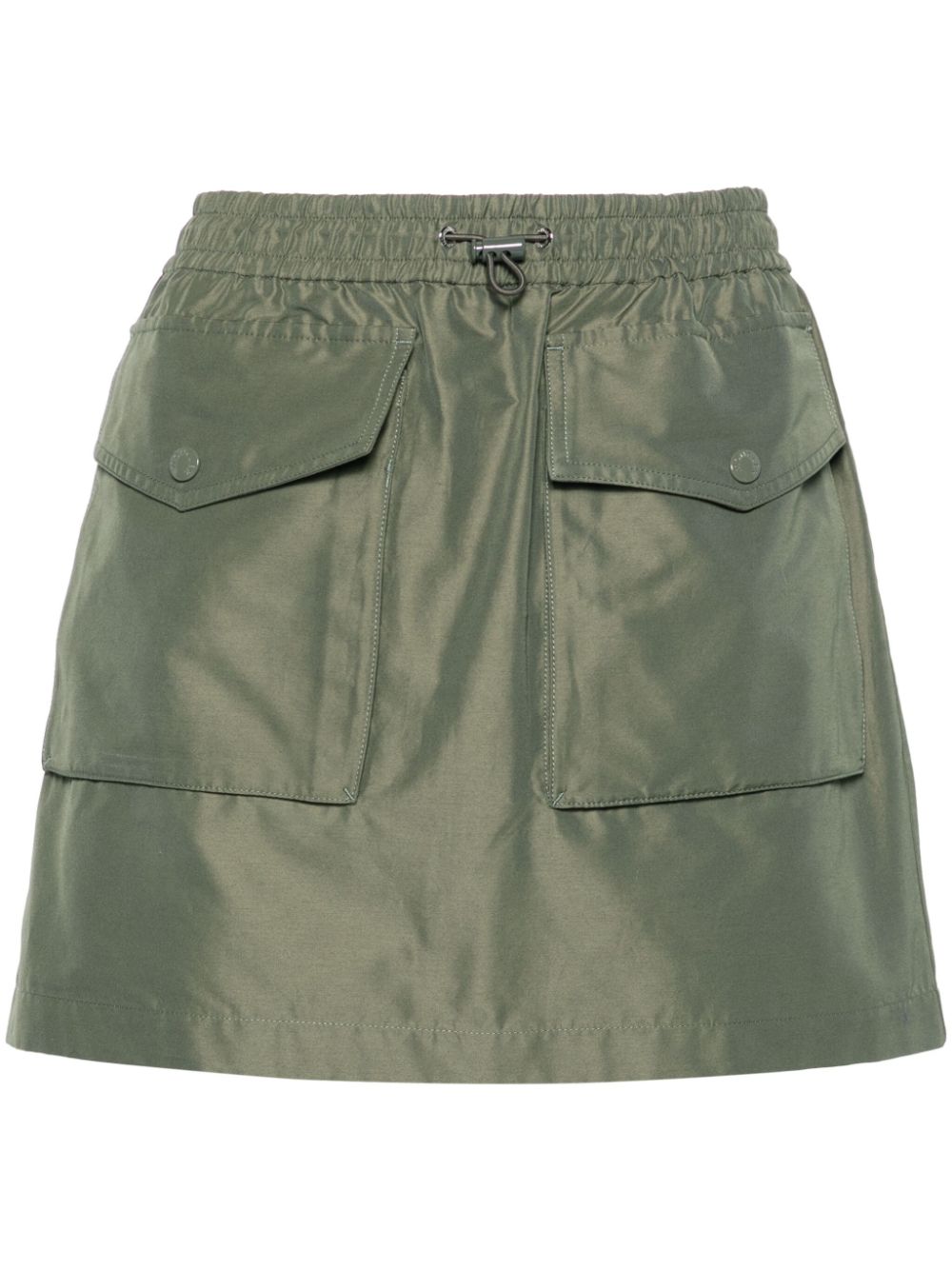 Elasticated-waist cargo miniskirt - Green
