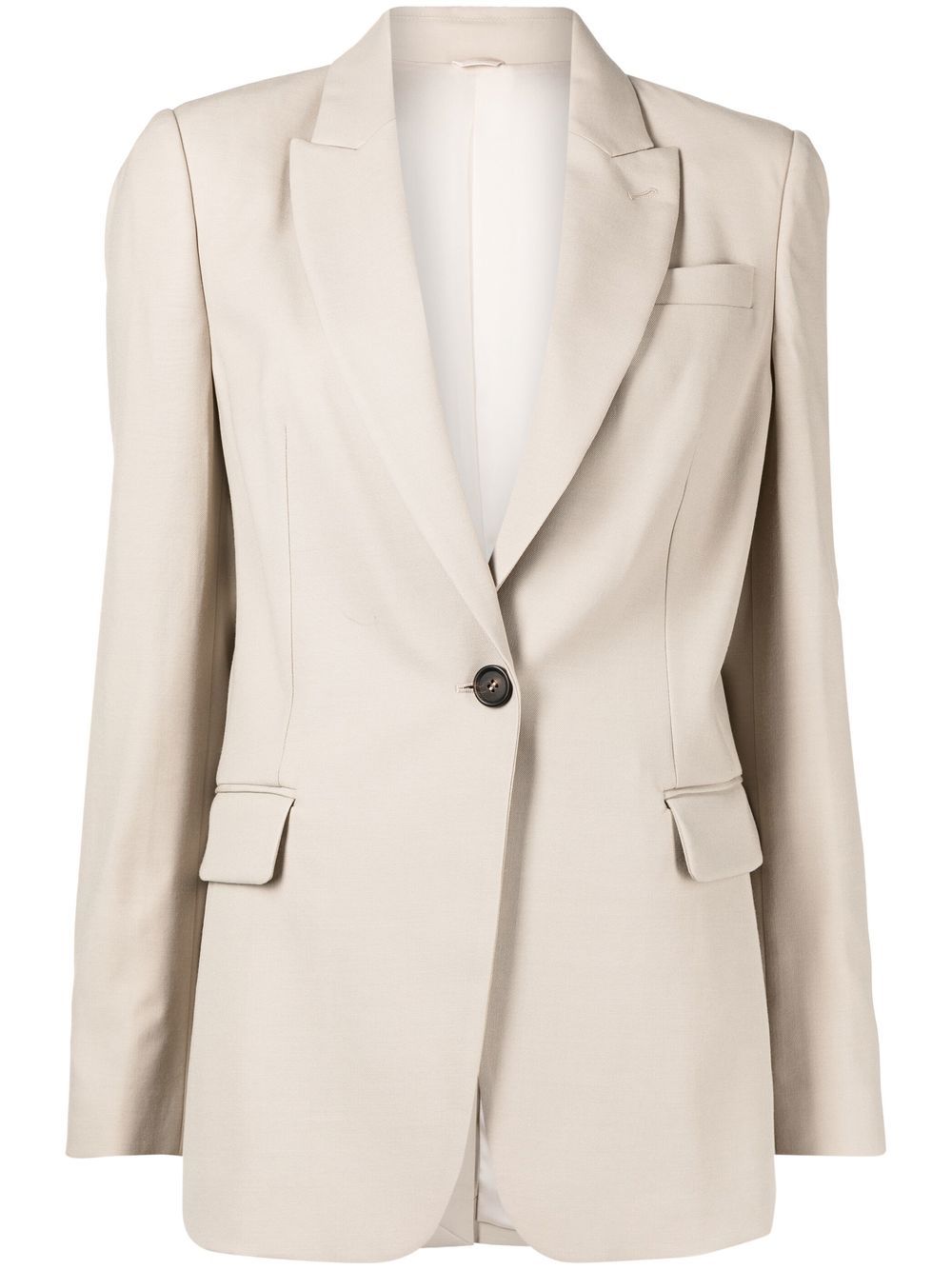 One-button single-breasted blazer - Brown