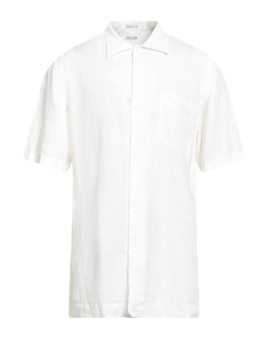 Man Shirt White Size L Linen