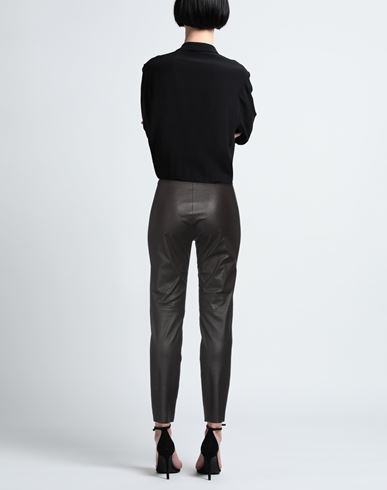 Woman Pants Dark brown Size 2 Lambskin