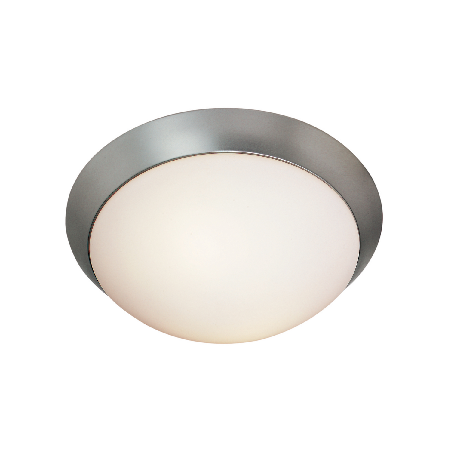 Brushed Steel One Light Flush Mount from the Cobalt Collection