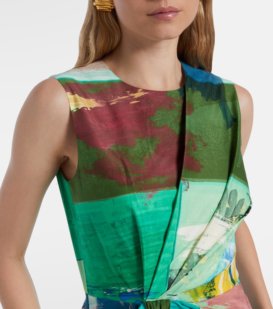 Nura bow-detail cotton cocktail dress