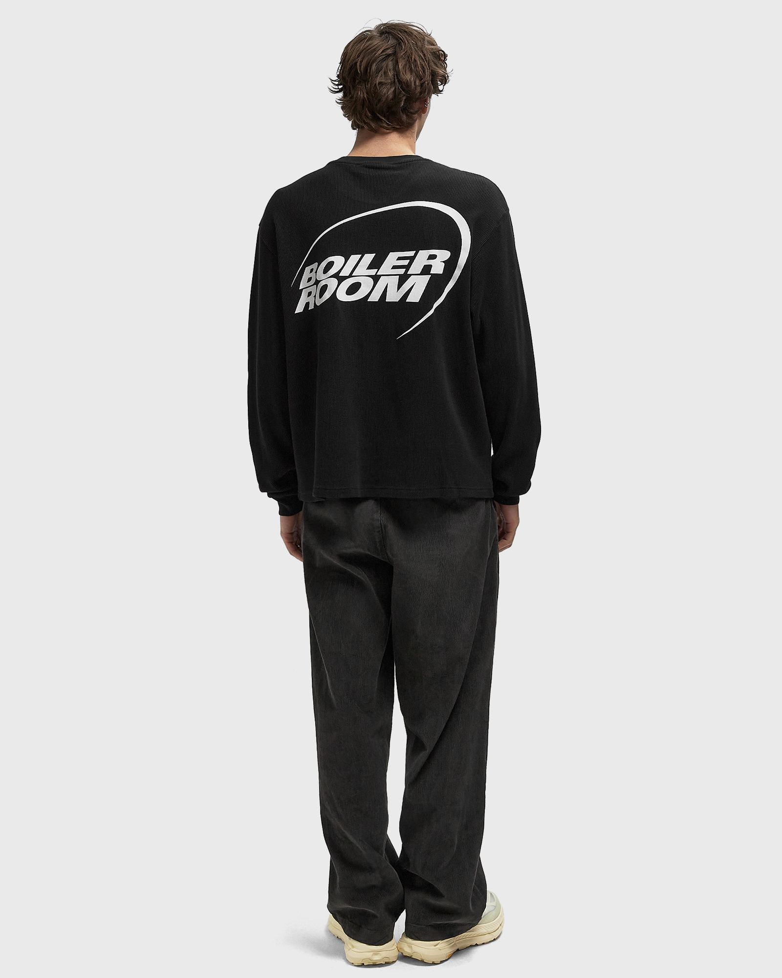 Men's Waffle Long Sleeve T-Shirt Black