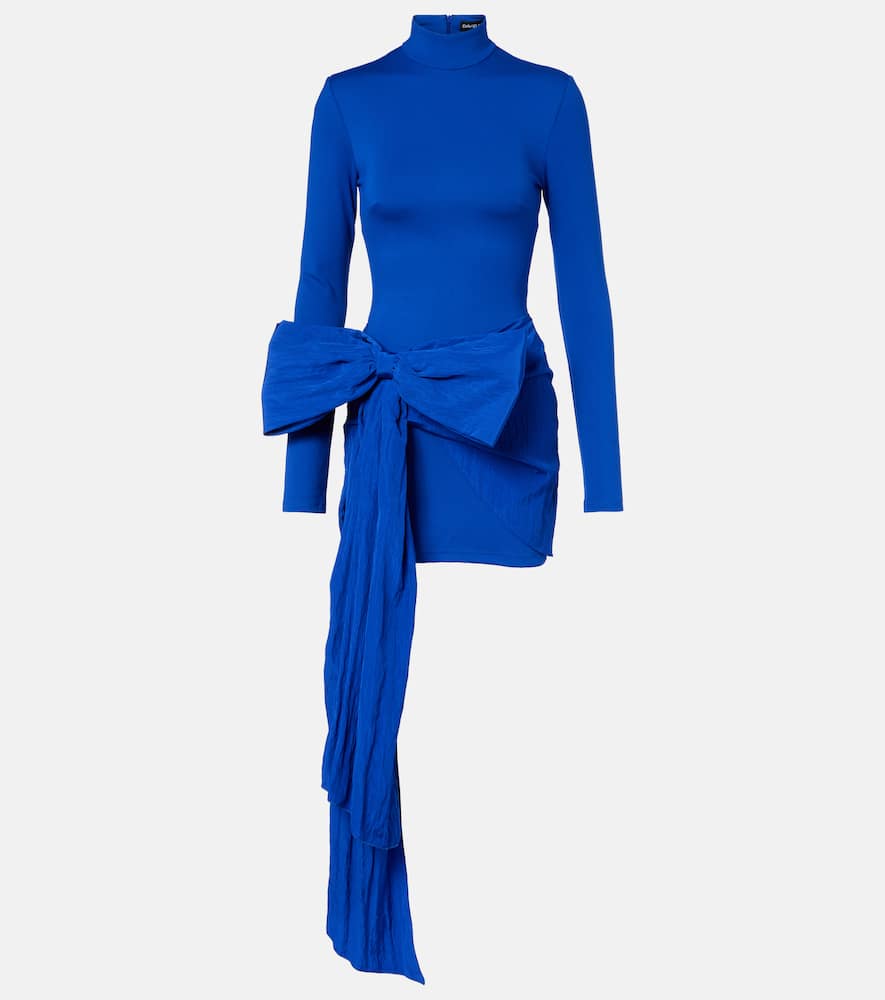 Bow-detail jersey minidress