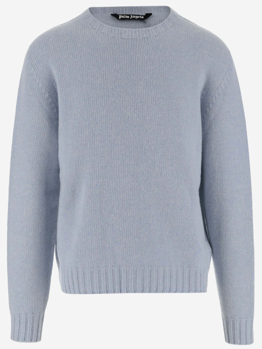 Logo-intarsia jumper - Blue
