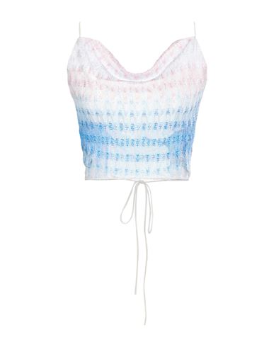 Woman Top Light blue Size 6 Viscose, Metallic fiber