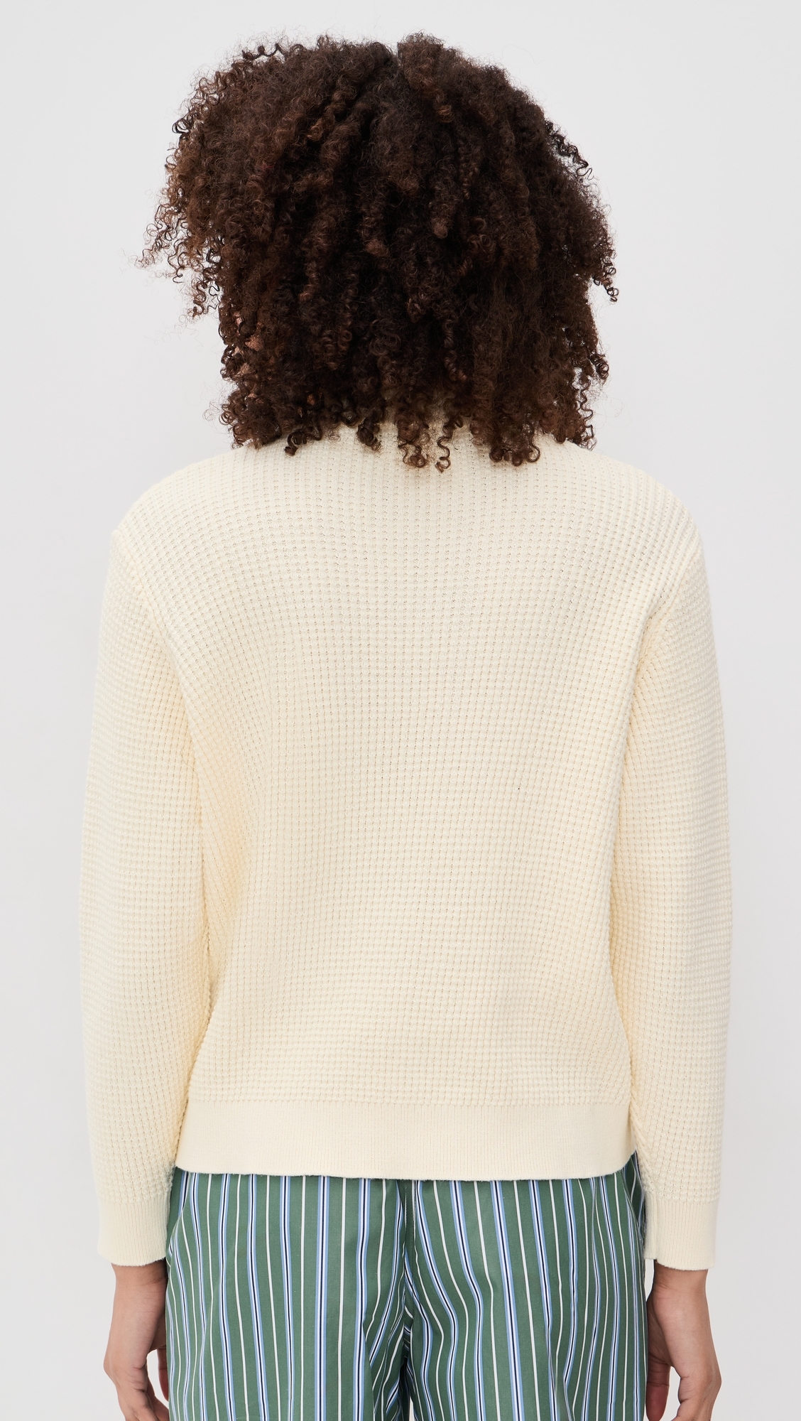 Waffle Knit Pullover Cream