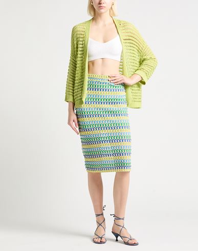 Woman Midi skirt Beige Size 6 Cotton, Elastane