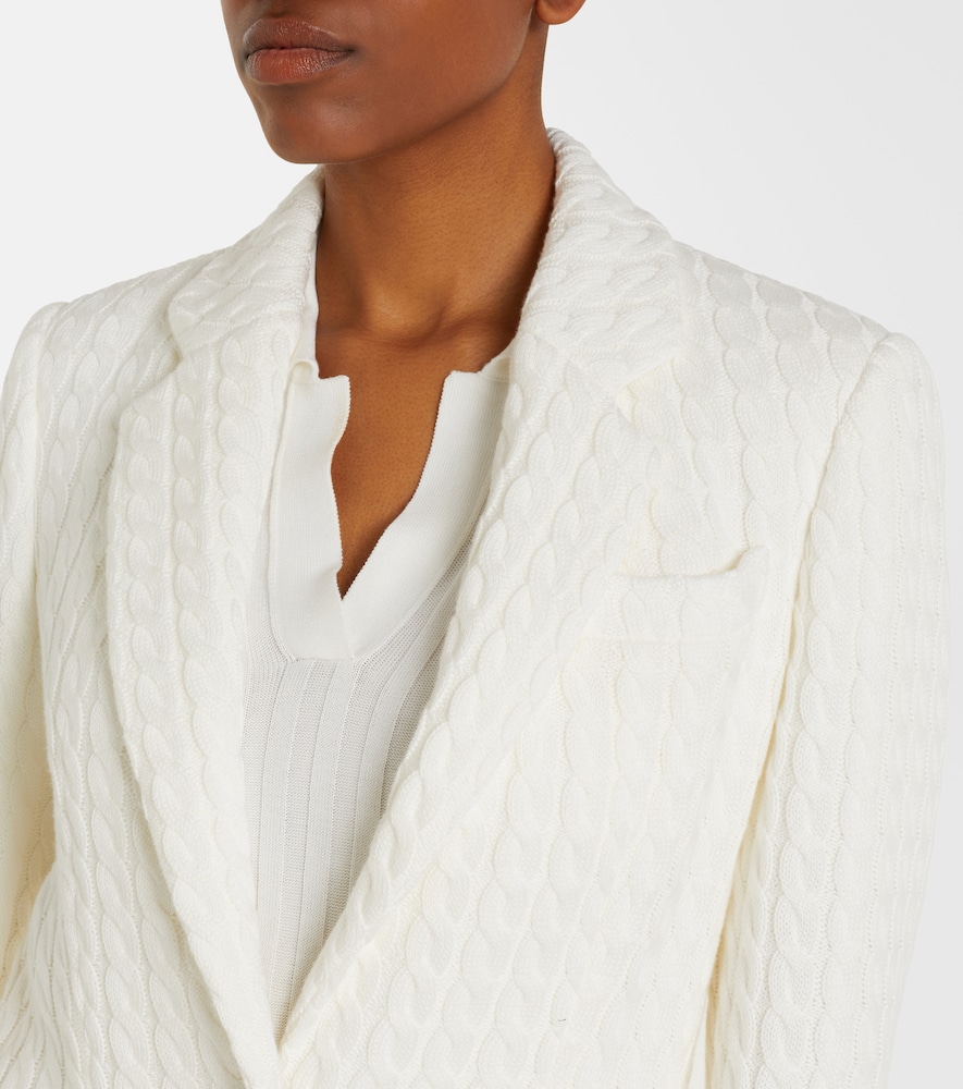 Cable-knit cotton blazer