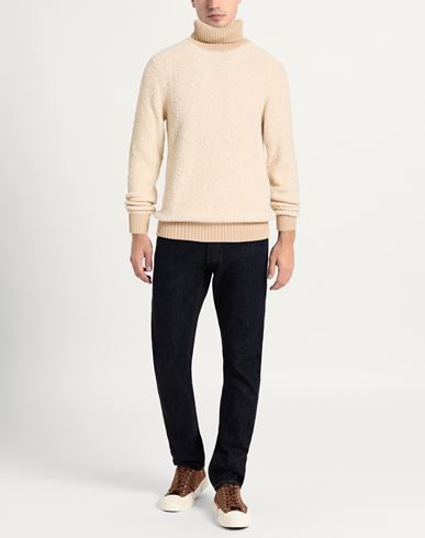 Man Turtleneck Beige Size 38 Acrylic, Wool, Polyamide