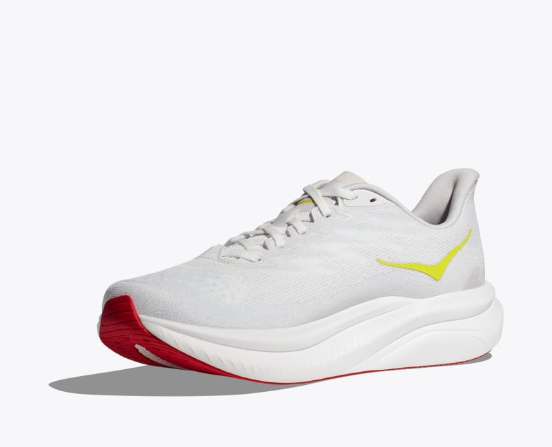 HOKA Men's Mach 6 Shoes in White/Nimbus Cloud