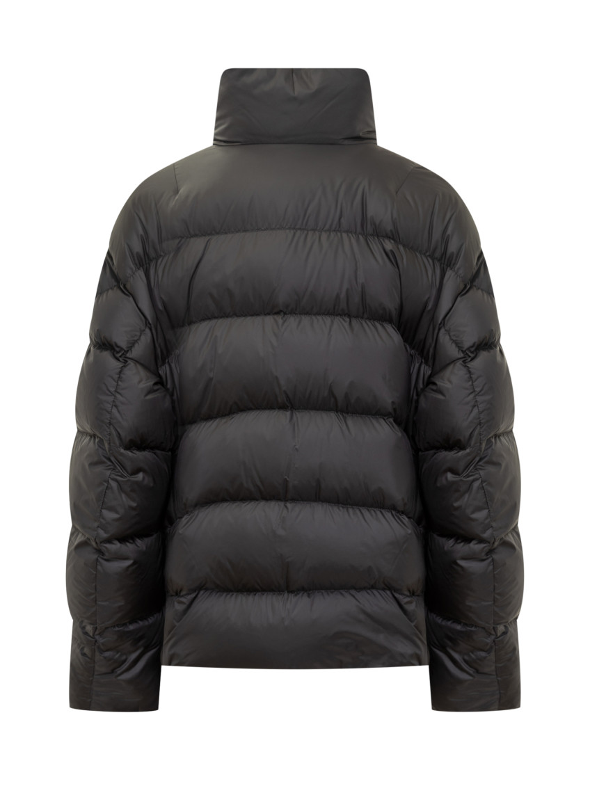 Black Quilted Mock Collar Jacket