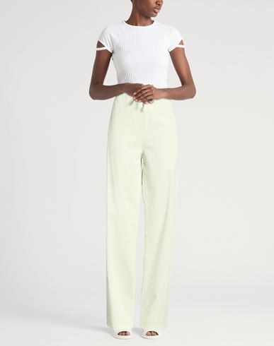 Woman Pants Light green Size 6 Cotton