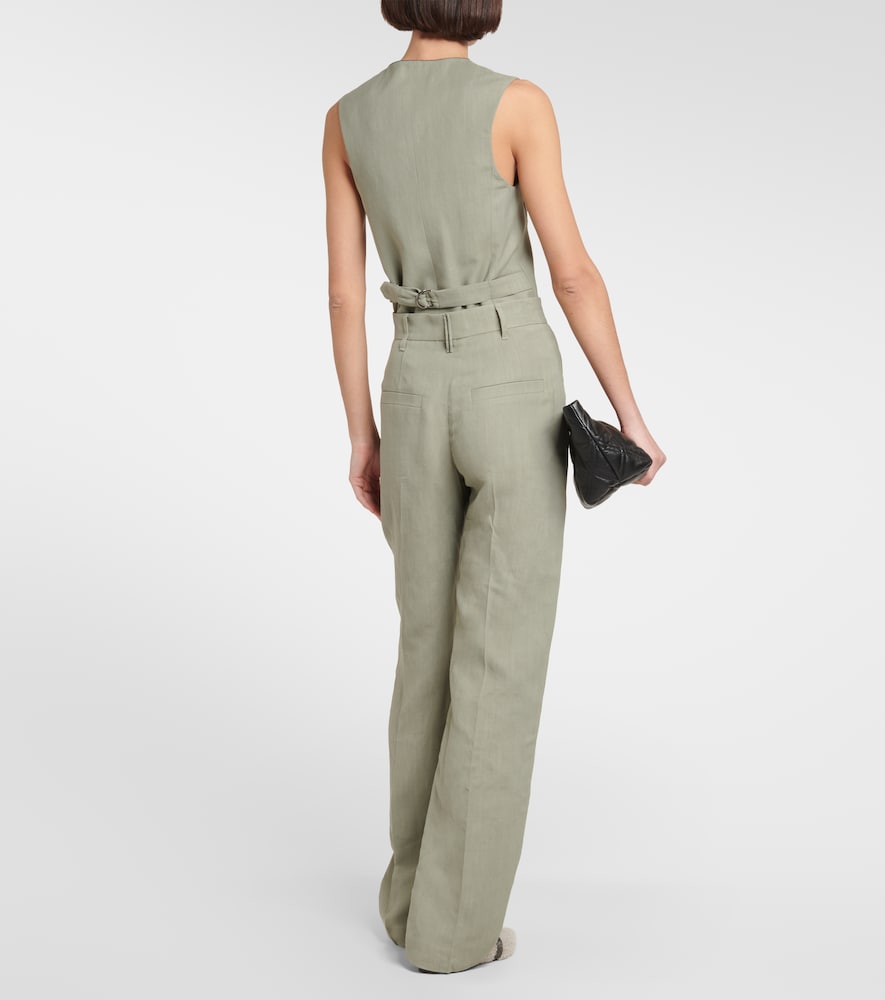 Straight twill pants