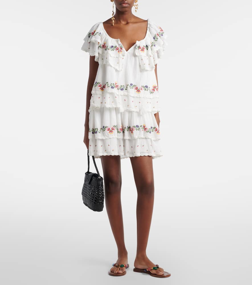 Leilani embroidered cotton minidress