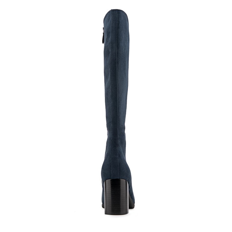 Women's Micah Wide Width/Wide Calf Knee High Boots (Navy Stretch Microsuede)