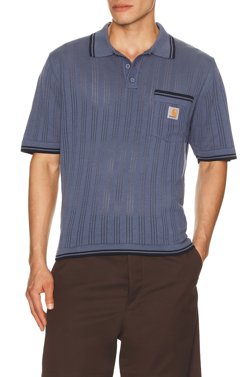 Carhartt WIP Ramsey Polo in Velvet Blue & Deep Night - Navy. S also in M, L, XL/1X
