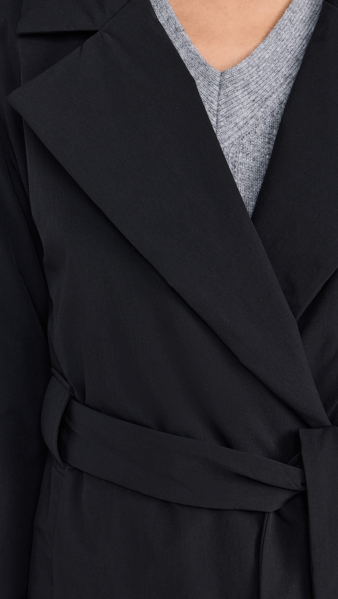 George Padded Wrap Coat Black