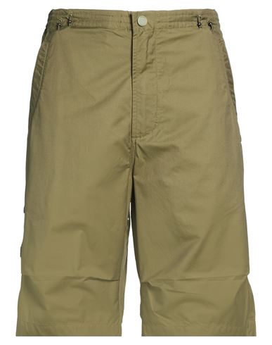 Man Shorts & Bermuda Shorts Military green Size L Organic cotton, Recycled polyester