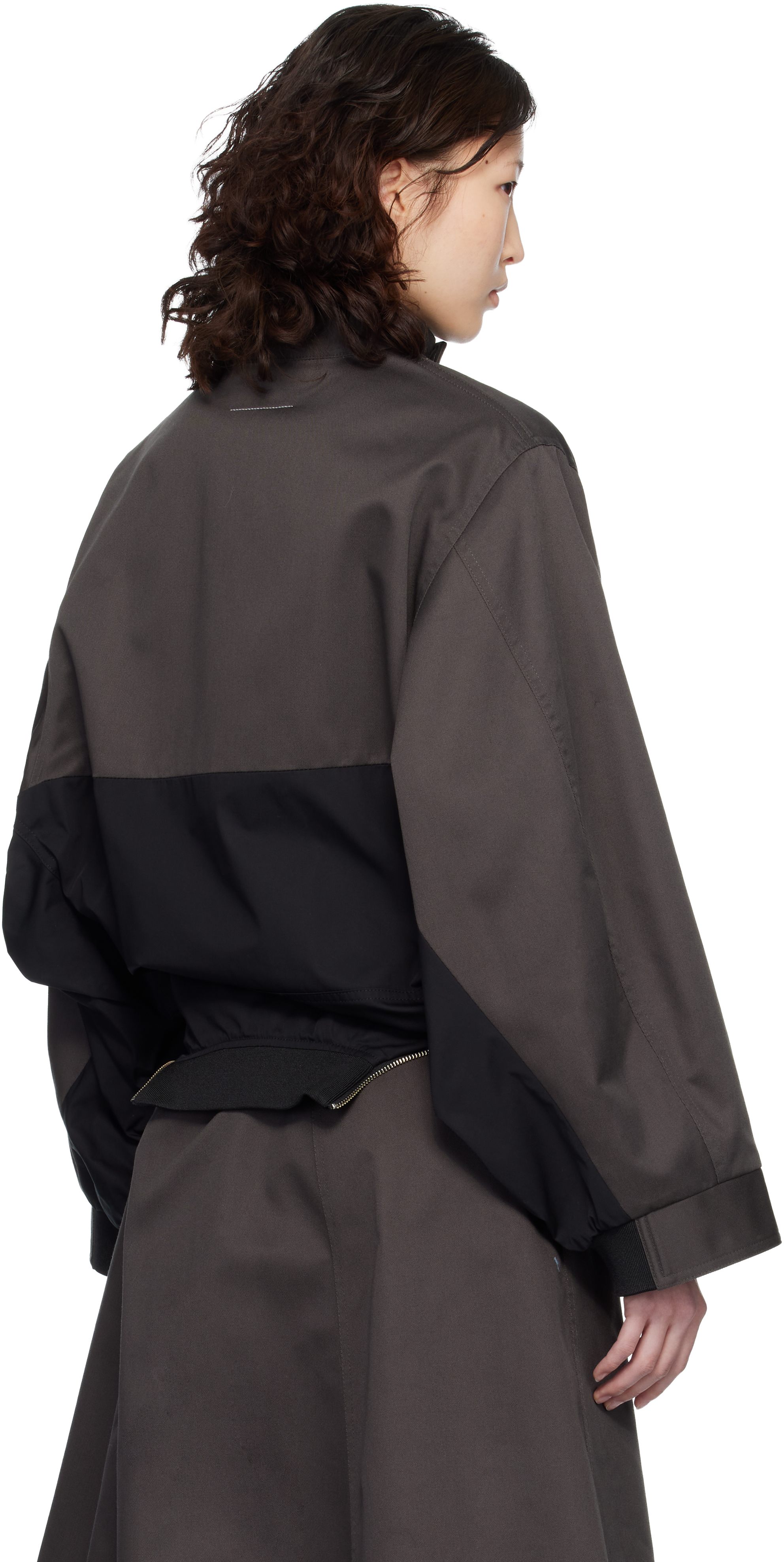 Black Mirrored Two-Tone Zip Jacket