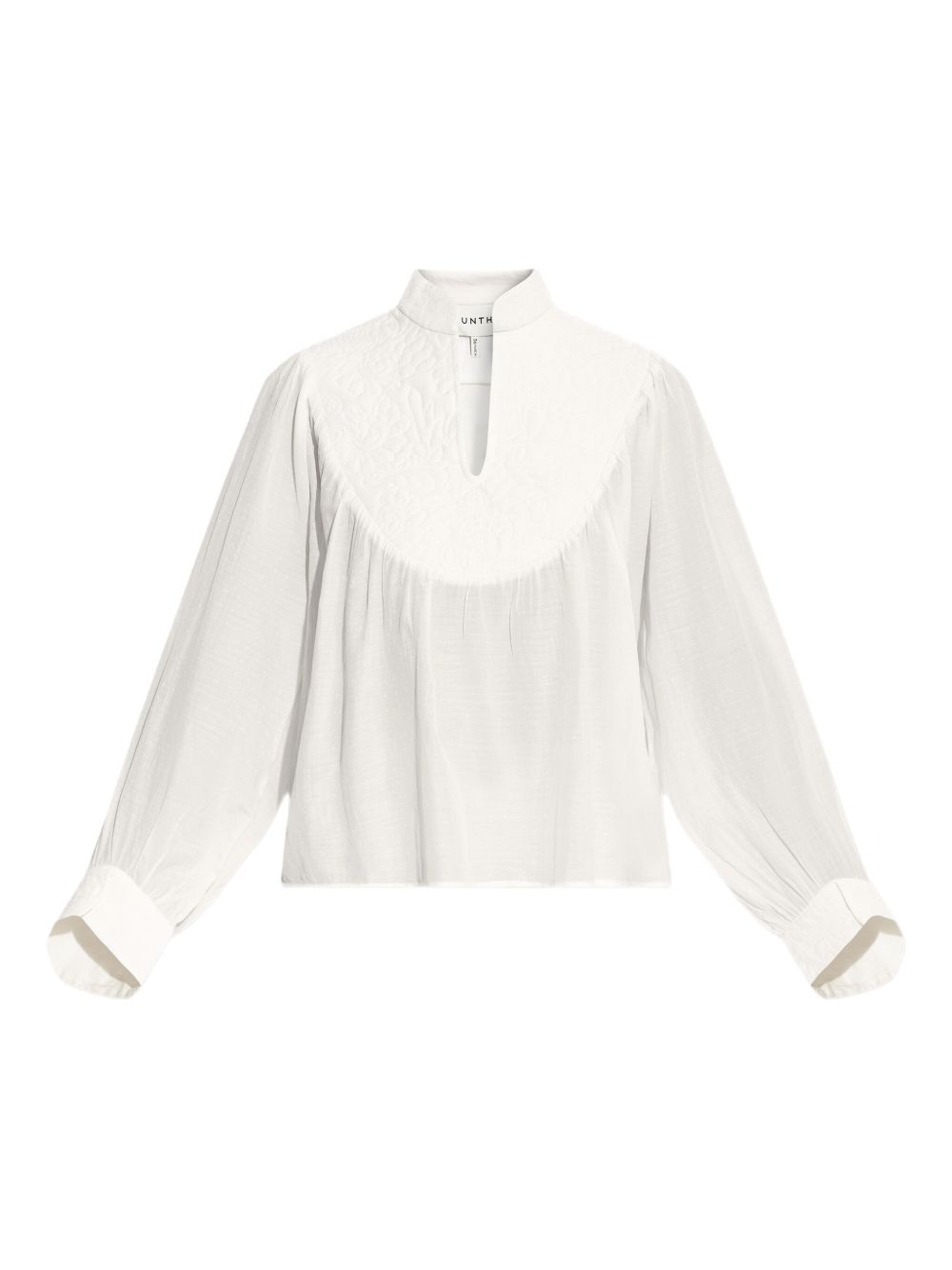 Embroidered yoke blouse - White