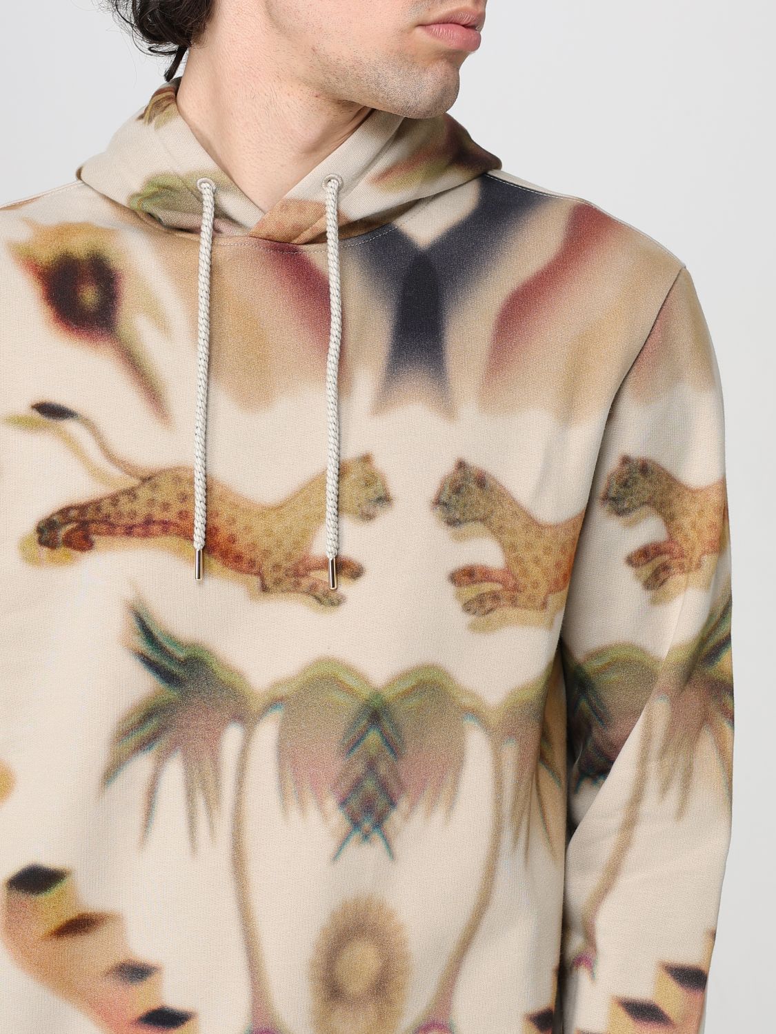 Graphic-print hoodie - Neutrals