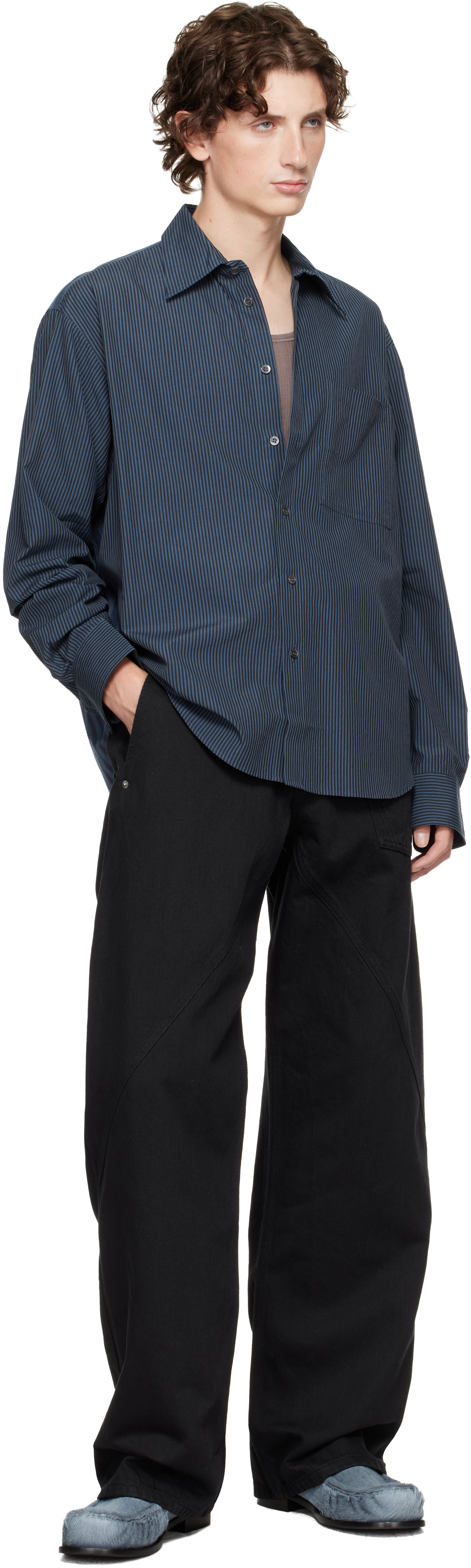 Black Twisted Workwear Jeans