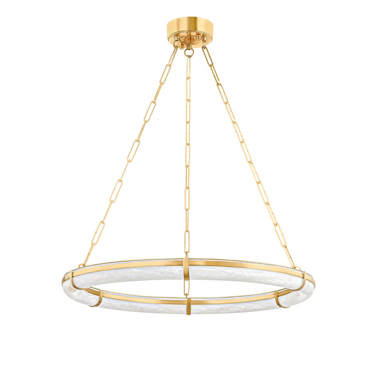 Aged Brass LED Chandelier from the Sennett Collection
