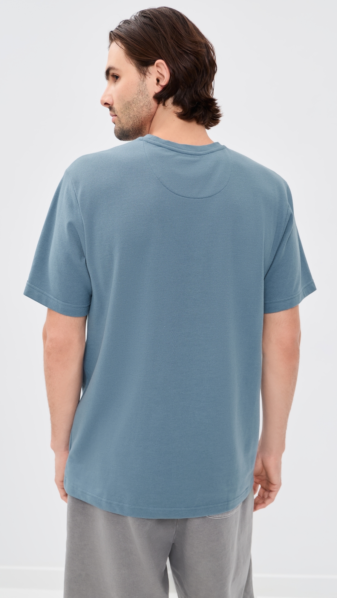 Feather Weight Mesh Pocket Crew Tee Bluestone/Cruise Navy PP