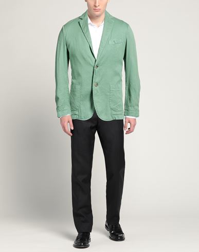 Man Blazer Sage green Size 40 Linen, Cotton, Elastane