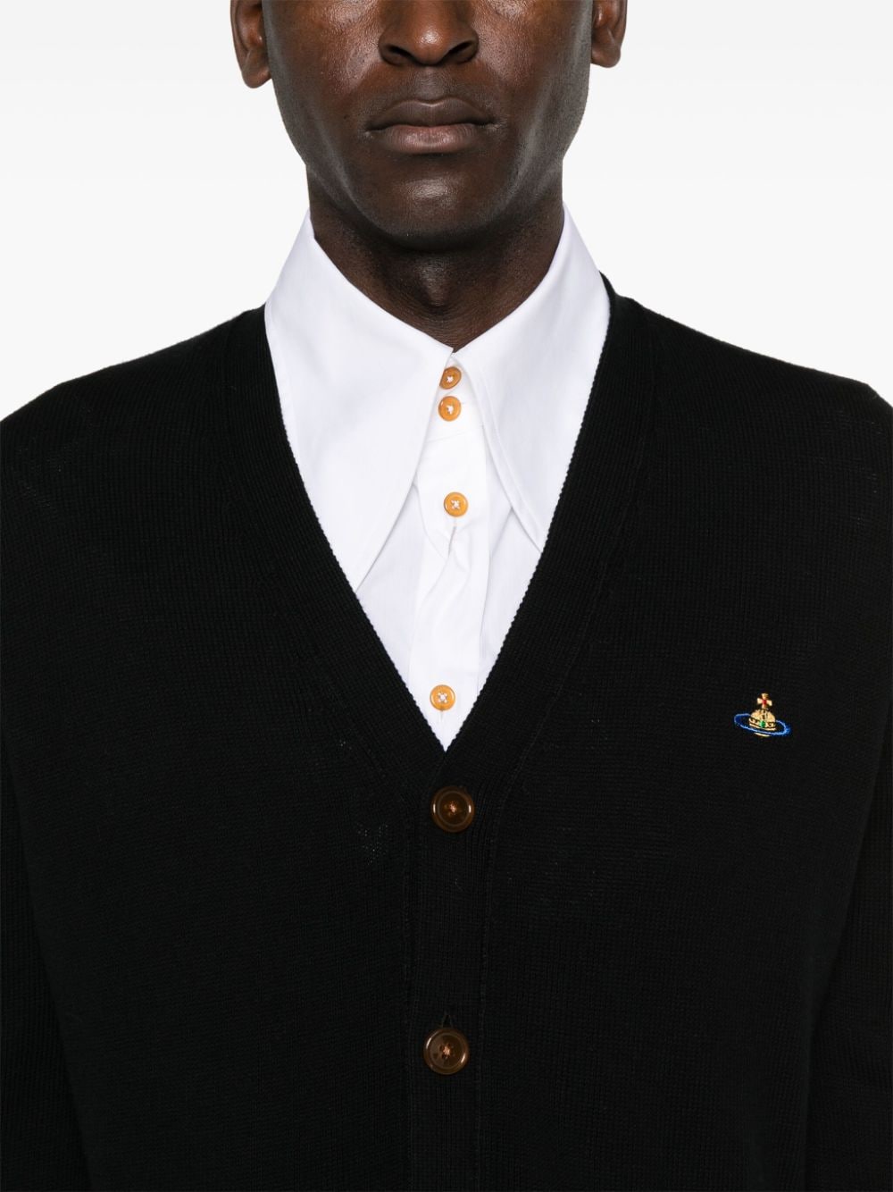 Black Cotton Blend Cardigan