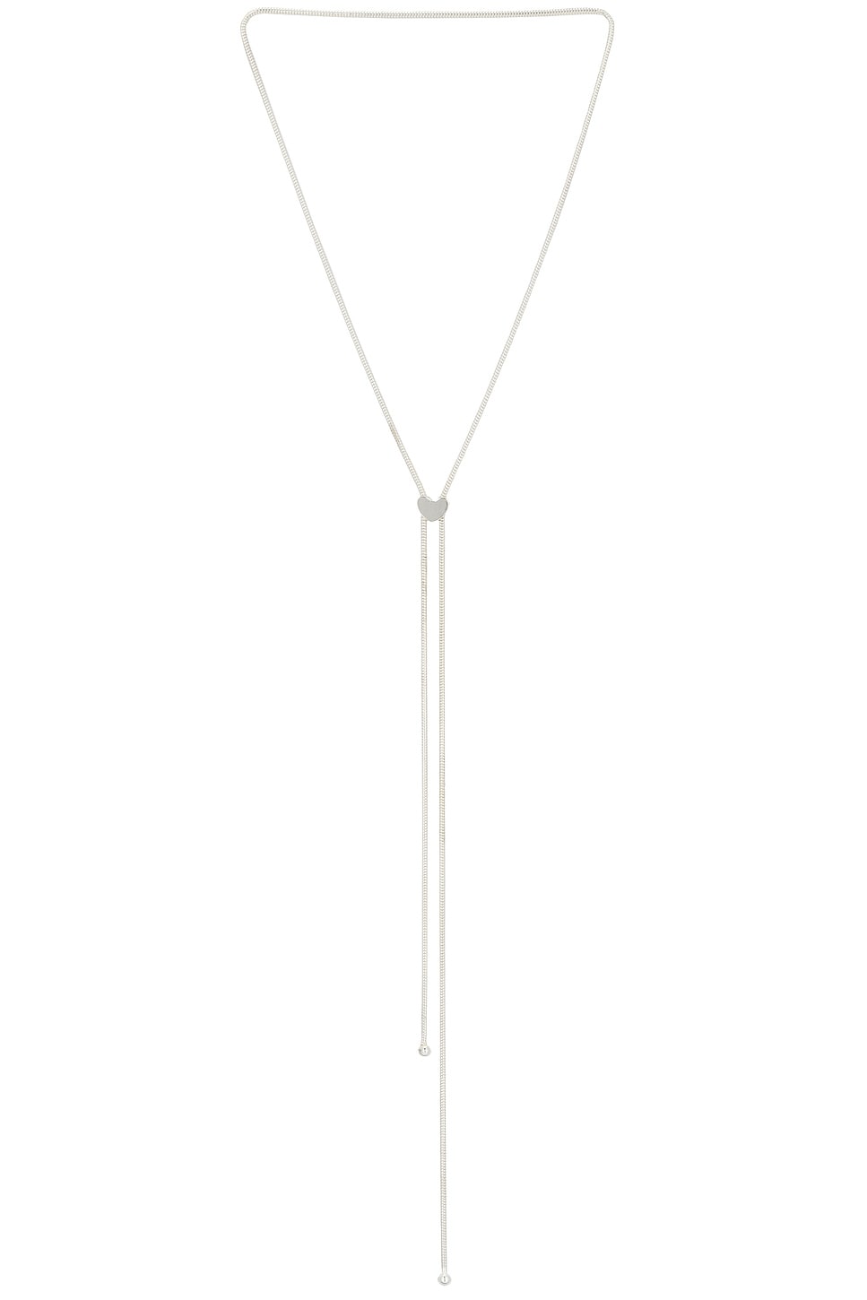 Loren Stewart Heart Bolo Necklace in Metallic Silver