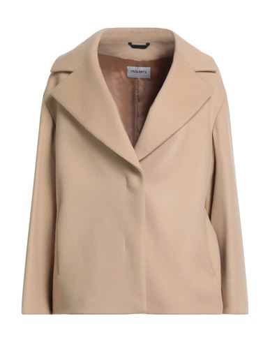 Icons Woman Coat Beige Size 6 Virgin Wool, Polyamide, Cashmere