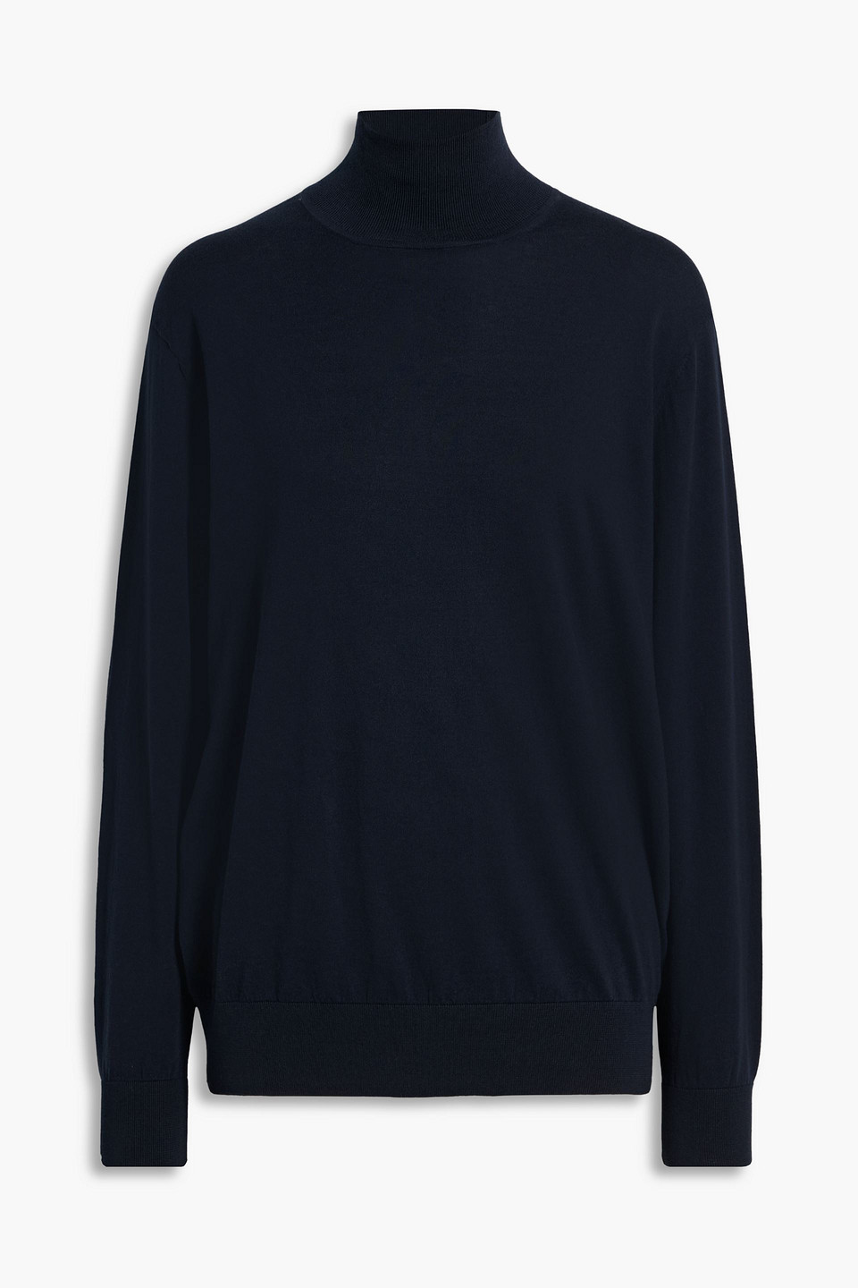 Cotton turtleneck sweater - Blue - XXS
