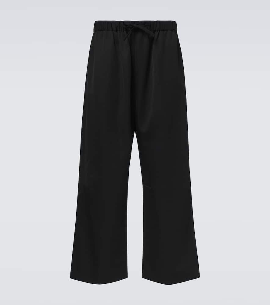 Crêpe satin wide-leg pants
