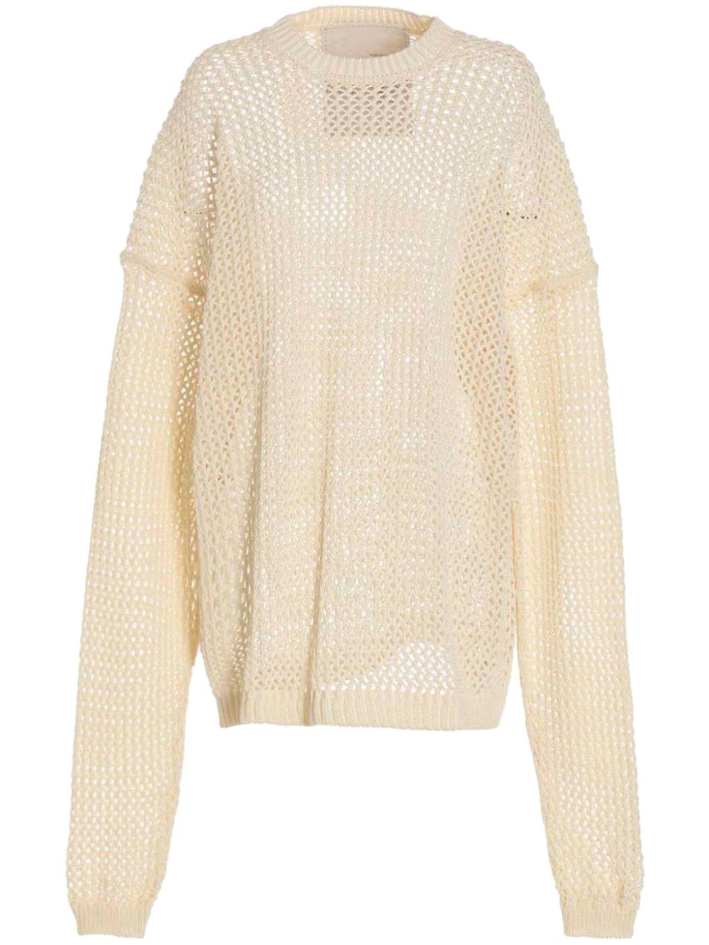 Open-knit cotton jumper - Black