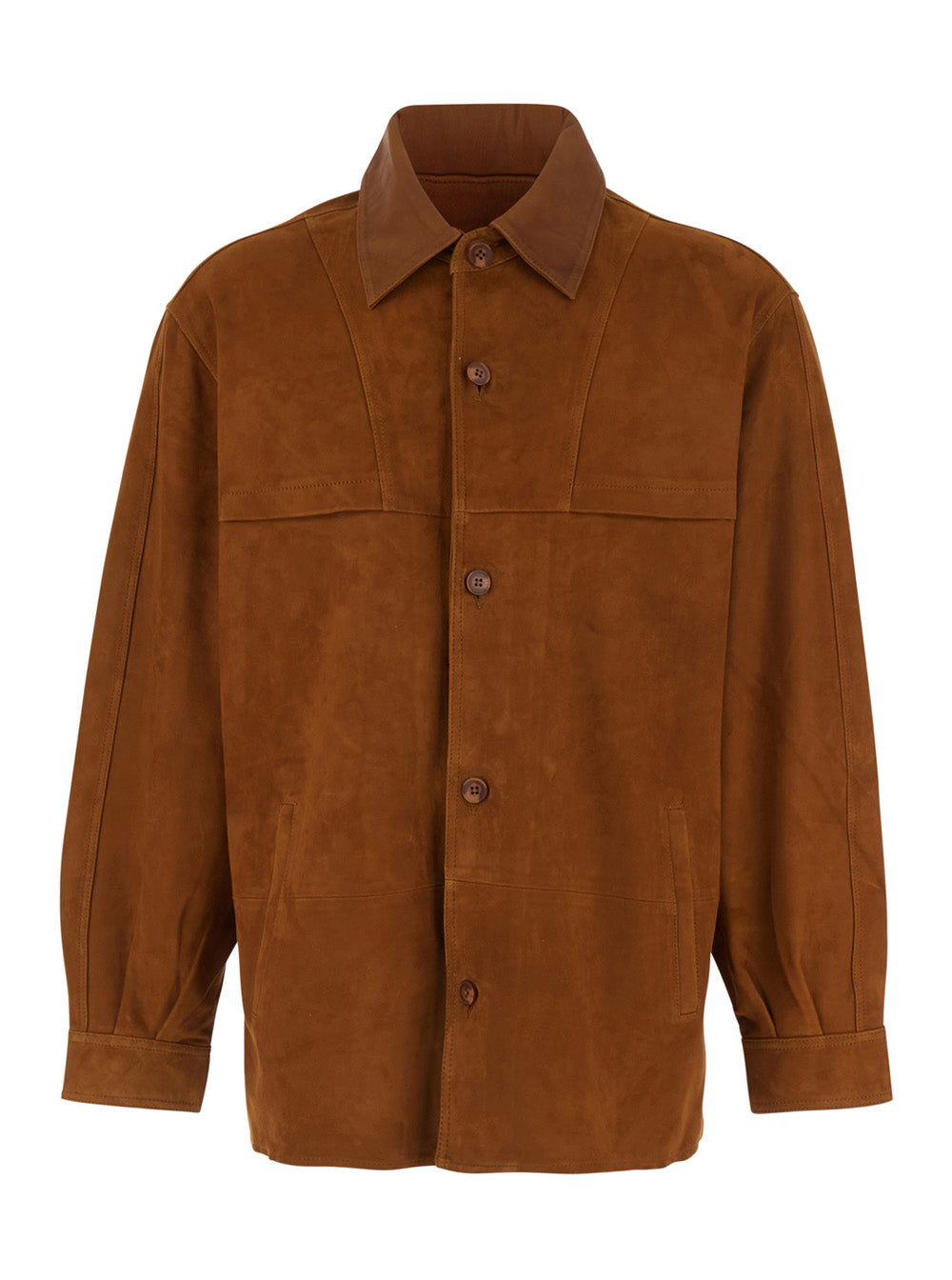 Suede Leather Jacket — Brown