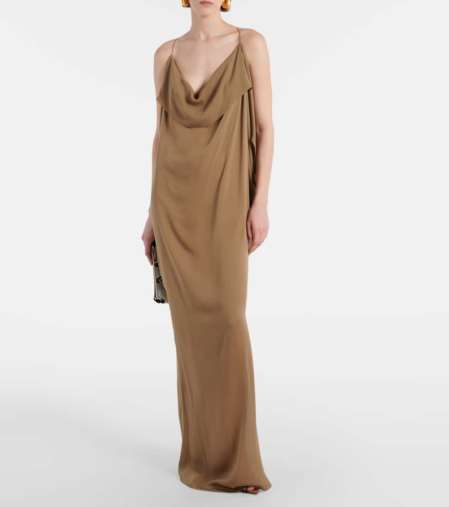 Dandora draped silk gown