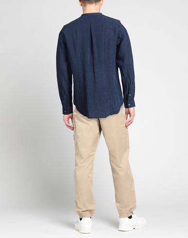 Man Shirt Navy Size S Linen