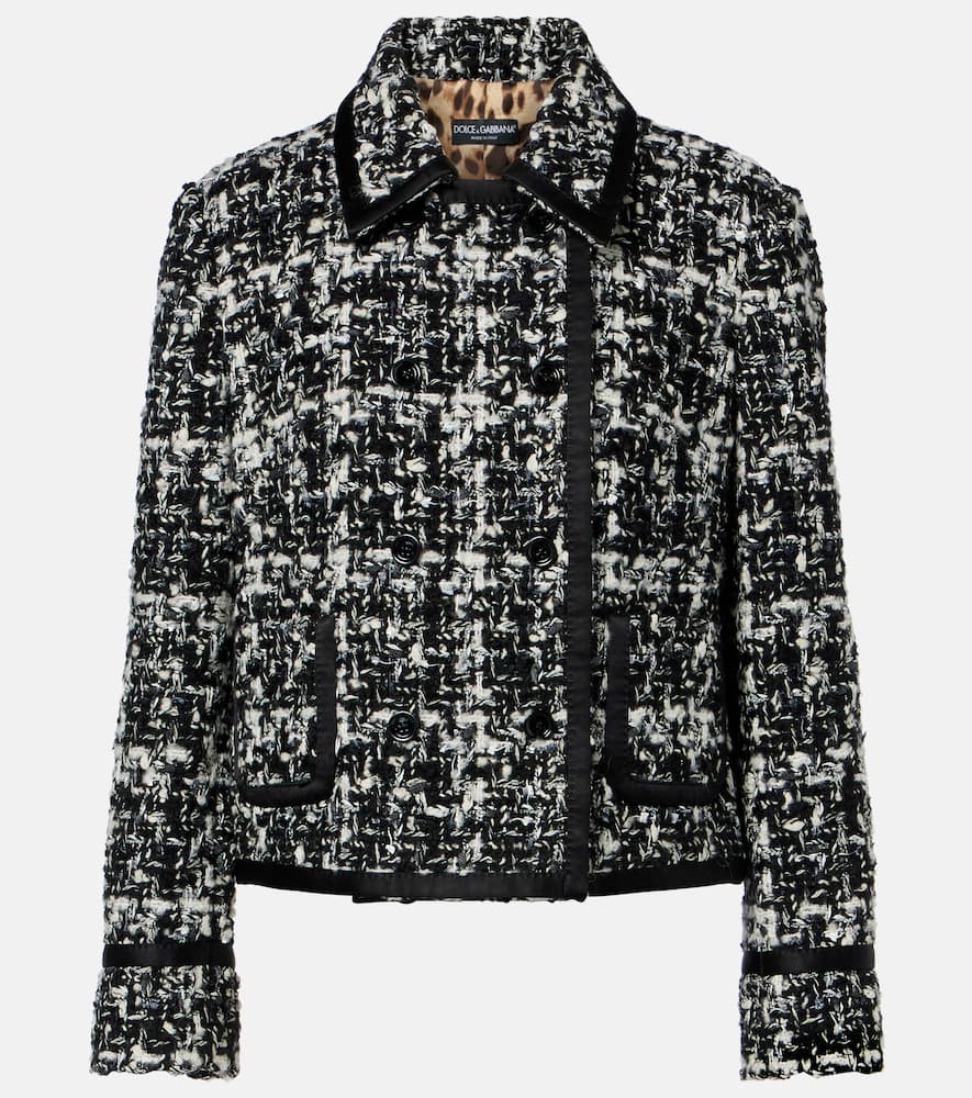 Checked double-breasted bouclé jacket