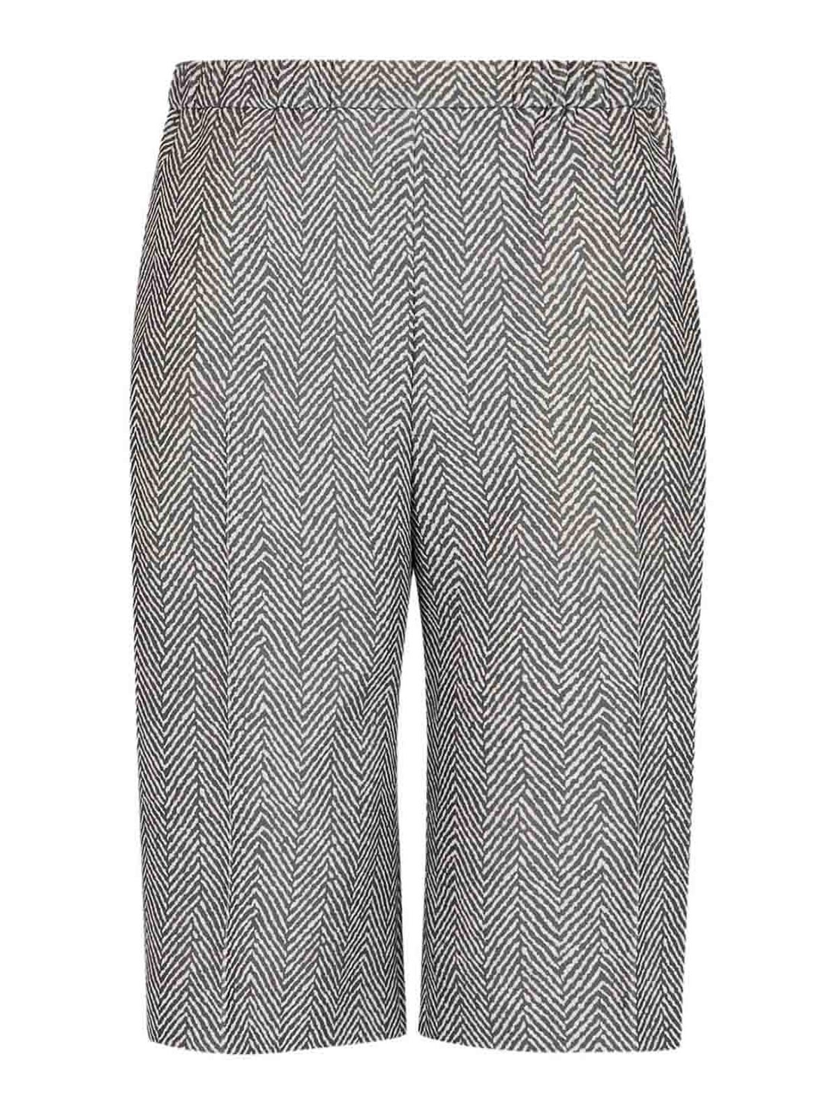 Elasticated-waistband herringbone shorts