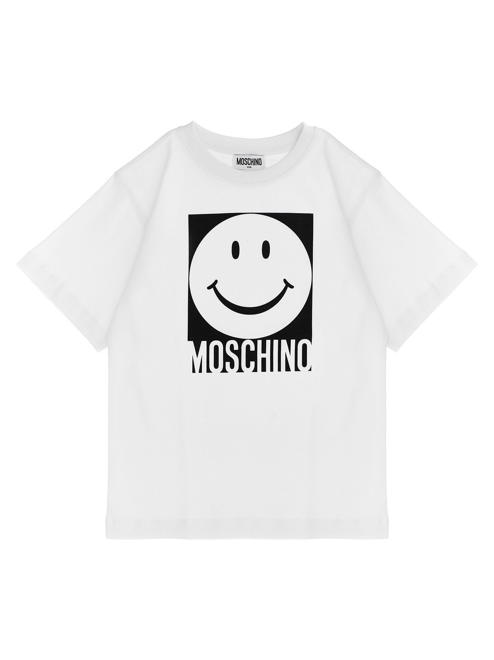 Smiley Logo-Print T-Shirt — White