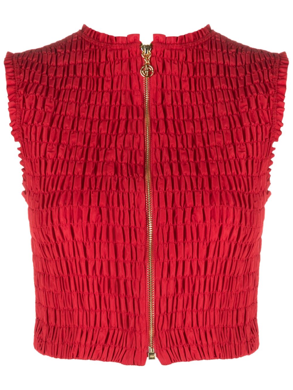 Smocked crop top - Red