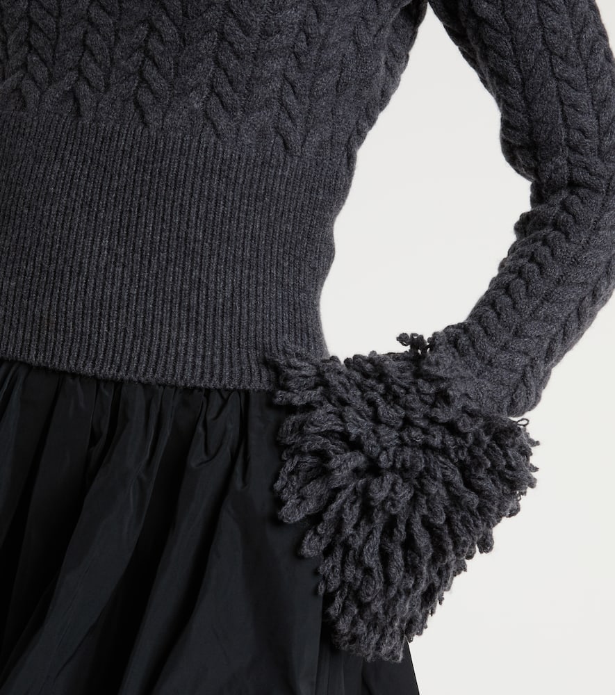Cable-knit wool and cashmere sweater