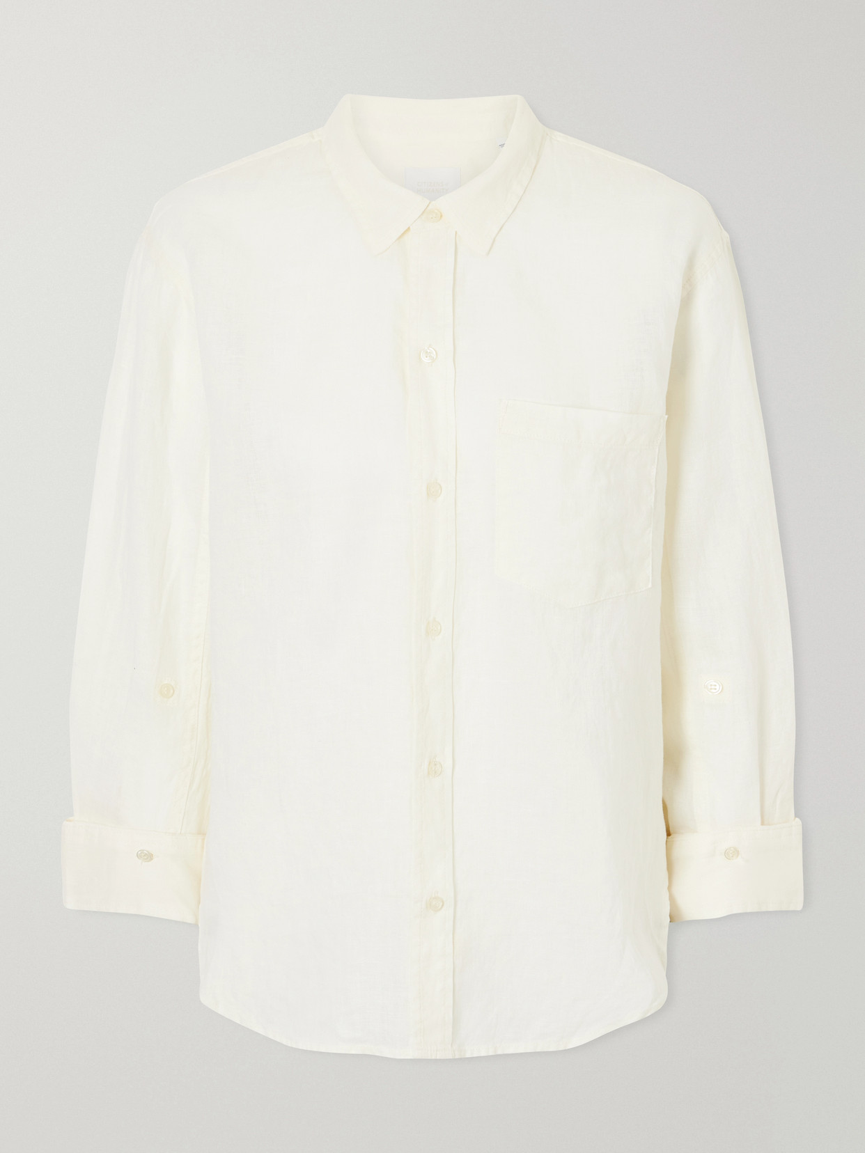 Kayla Shrunken Linen Shirt - Cream