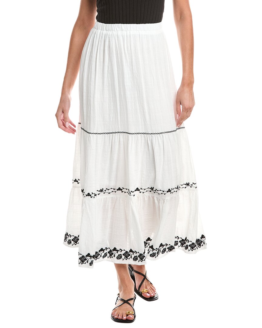 Embroidered Tiered Maxi Skirt