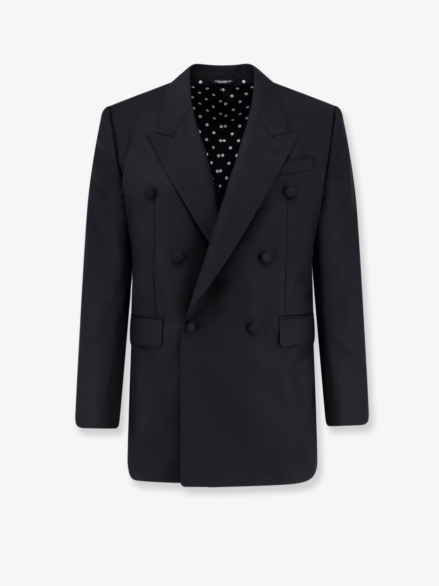 Double-Breasted Virgin Wool Blazer — Black