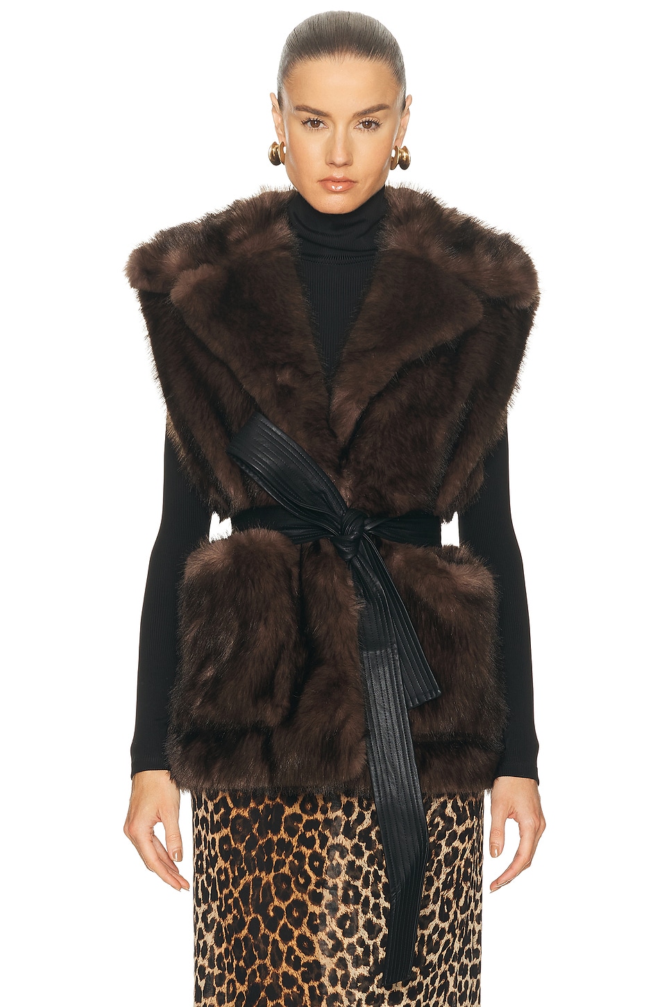 A.L.C. Devon Vest in Chocolate