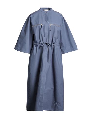 Woman Midi dress Slate blue Size 8 Cotton
